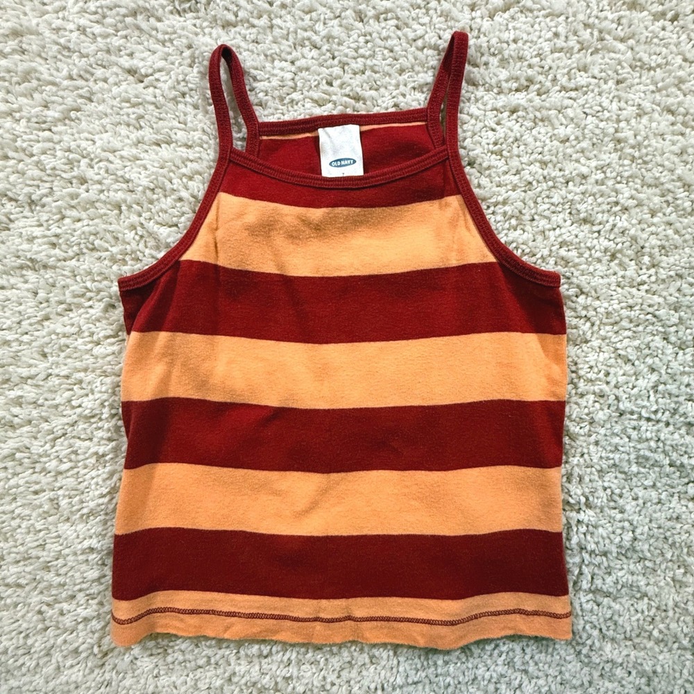 Y2K Vintage 2003 Old Navy Striped Spaghetti Strap Tank Top 7 Summer Nostalgic